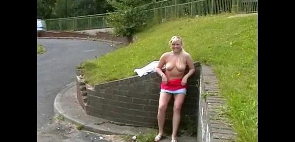  Busty blonde flashers outdoor masturbation and naughty amateur public nudity